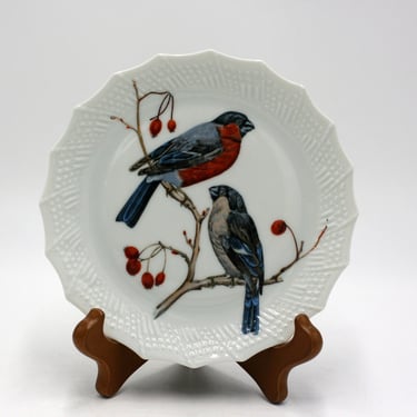 vintage Limoges France Hand painted Bird plates Cabinet Plates Set of Two 