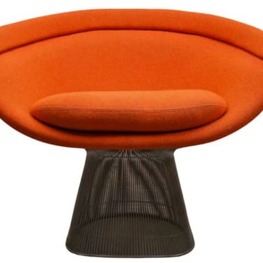 XX SOLD VINTAGE Warren Platner Nickel Chrome Lounge Chair in Orange for Knoll Associates USA