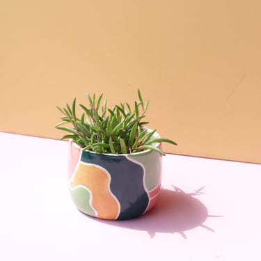 Colourful Ceramic Planter / Handmade Plant Pot 