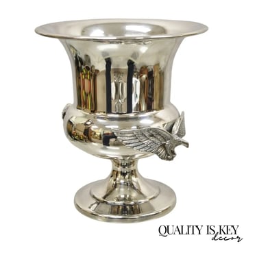 Figural Winged Eagle Twin Handle Silver Plated Wine Champagne Chiller Ice Bucket