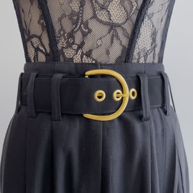 wide black belt 80s 90s vintage fabric statement | Poppycock  display picture 3