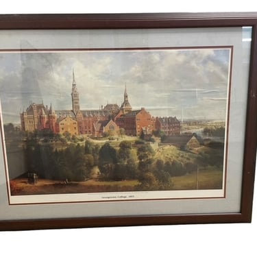 Framed Georgetown Lithograph A View from Observatory Hill 1893 EK221-51