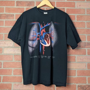 Vintage 00s Y2k Circulatory System ORIGINAL Big Print Tee - Extra Large 