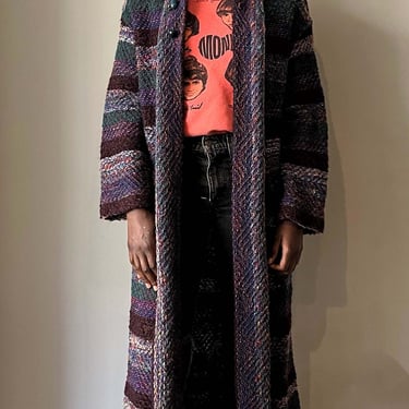 Vintage Neiman Marcus Duster Coat / Wool Southwestern Fleece