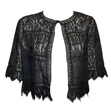 Chloé Neo-Victorian Black Eyelash Lace Bolero Jacket