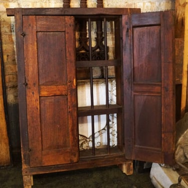 Antique Colonial Small Window Door Unit