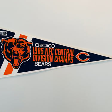 Vintage 1985 NFC Central Division Champions Chicago Bears NFL Football Pennant 