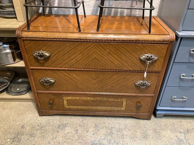 Classic art deco 3 drawer chest 41” x 18.5” x 33” Call 202-232-8171 to purchase