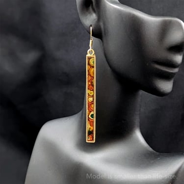 Long Gold Painted Dangles