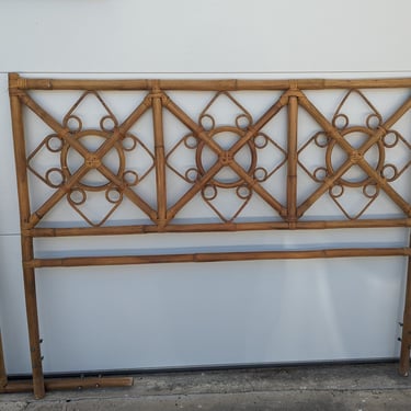 Vintage Rattan and Cane Twin Headboards - Set of 2 