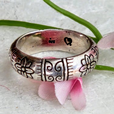 Sterling Brighton Ring Size 6 Ring~Designer band Floral Design~Gifts for Her 