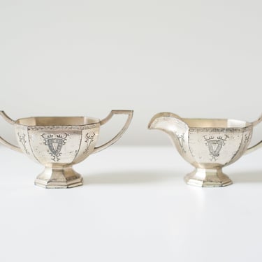Metal Cream and Sugar Set 