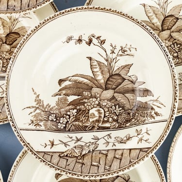 Victorian Rimmed Soup Bowls - Set of 7