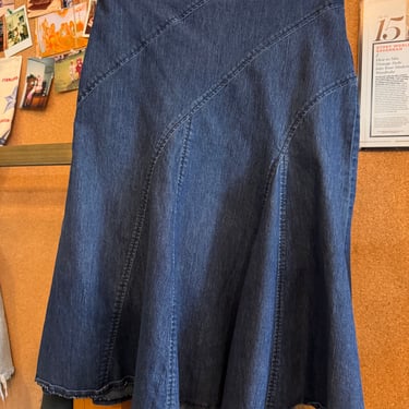 1990s Flowy Denim Skirt