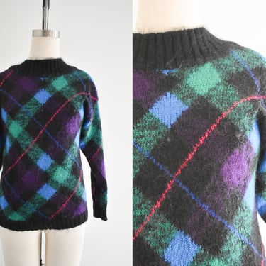 1990s Argyle Mohair Blend Sweater 