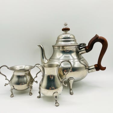 Mid Century Stieff Pewter Williamsburg Tea Set w/ Hallmark by Kirk Stieff ~1950's by LeChalet