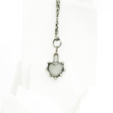 Sterling Silver Plated Copper Hand and Quartz Heart Necklace