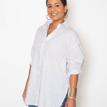 Emma Top - Pinstripe Poplin