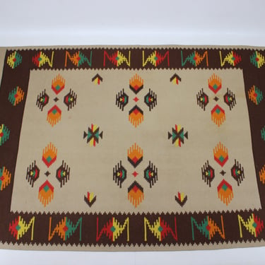 1960s Large Midcentury Wool Kilim Rug / Carpet 