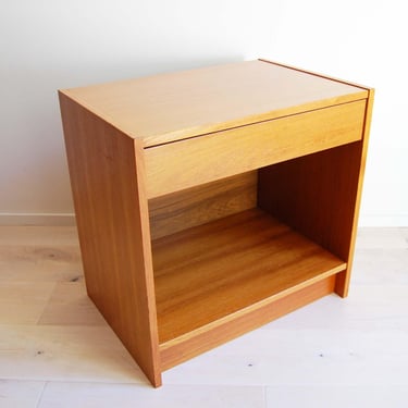 Mid Century Modern Teak Nightstand Bed Side Table  with Drawer 