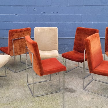 Chrome Dining Chairs by Milo Baughman for Thayer Coggin 