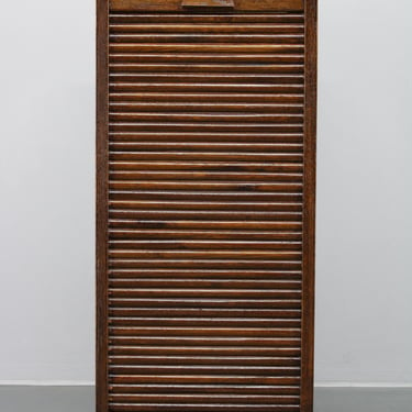 1950s Tambour Office Wooden Cabinet 