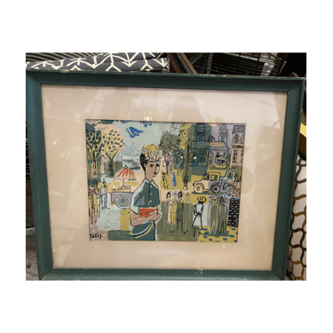 Green Framed Small Nicholas Takis Paiting