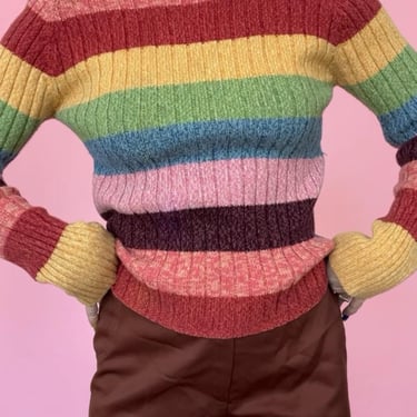 VTG Y2K Stripe Knit Turtleneck 