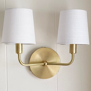 Solid Brass Double-Sconce • Dean • Hand-formed Contemporary Wall Light 