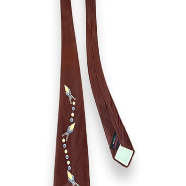 Vintage 1940s/1950s BEAU BRUMMELL Necktie ~ Art Deco / Rockabilly / Swing ~ Neck Tie / Cravat ~ Atomic / Abstract Print 