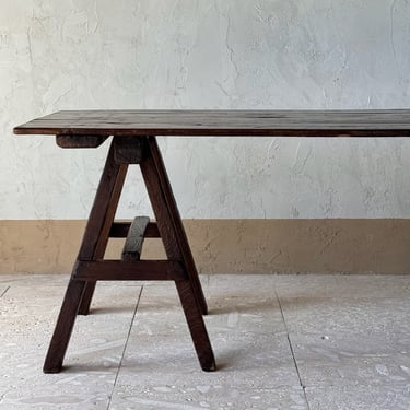 Long Oak Trestle Table Circa 1900