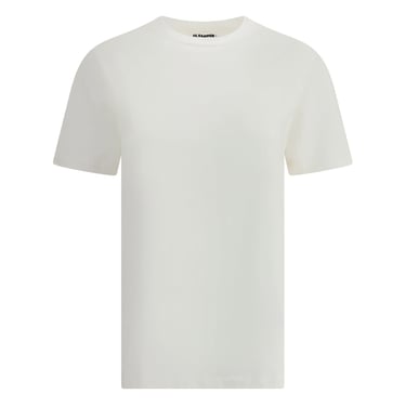 Jil Sander Women T-Shirt With Leather Patch