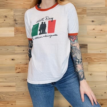 70's Vintage Hill Day The Italian Immigrant Ringer Tee Shirt 