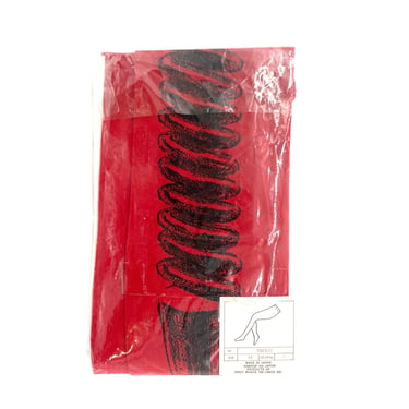 Issey Miyake 1990's Rare Red Cork Screw Stockings, Deadstock