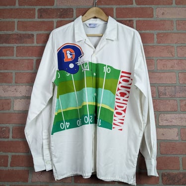 Vintage 80s Cliff Engle NFL Denver Broncos ORIGINAL Button Down Shirt - Extra Large 