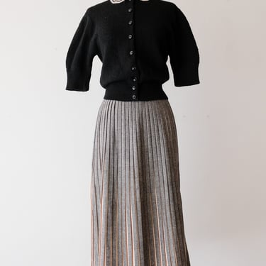 Amazing 1940's Black & White Boucle Knit Top / Sz S