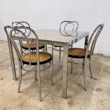 Cane + Chrome Bistro Dinette Set *MESSAGE US for shipping quote* 