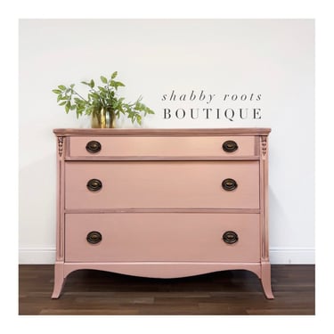 NEW! Gorgeous light pink antique dresser chest of drawers changing table by Shab