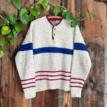 Vintage 80s Pendleton Pullover Confetti Sweater Size L 