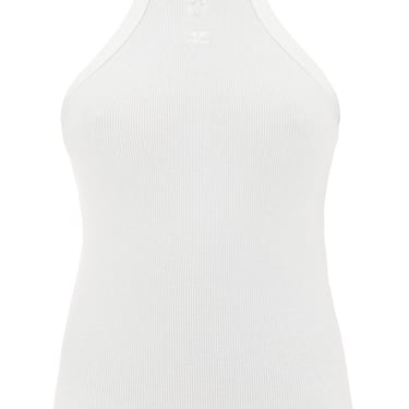 Courreges Ribbed Tank Top With Zipper On The Neckline Women