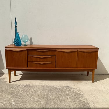 Long Teak Bar and Entertaining Credenza