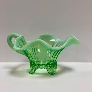 Dugan Glass Green Opalescent Dish