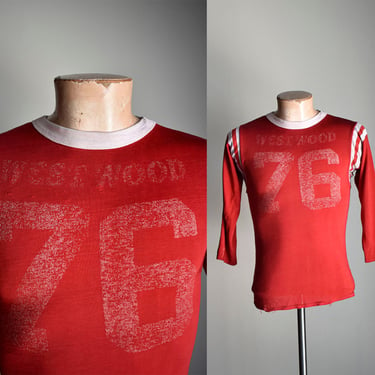 1970s Red Athletic Jersey Shirt 