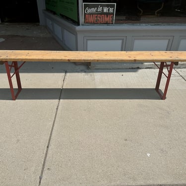 Vintage German Biergarten Bench -7 ft long