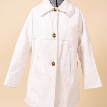 White Leather Swing Jacket By Sills Bonnie Cashin, M
