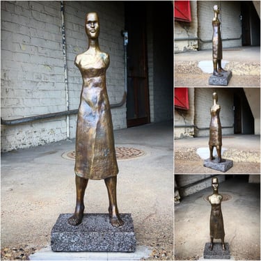 Modernist Bronze Sculpture By M.a. Olson 