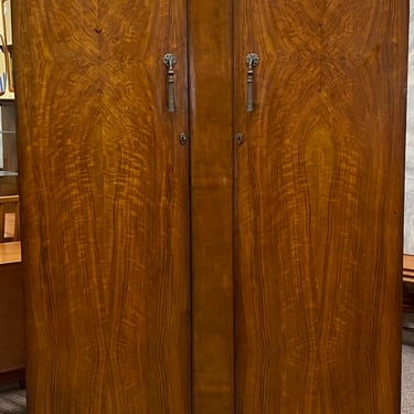Item #DMC128 Vintage Walnut Double Door Armoire c.1930