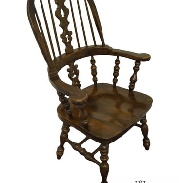 ETHAN ALLEN Royal Charter Solid Oak Bowback Windsor Dining Arm Chair 16-6000A 
