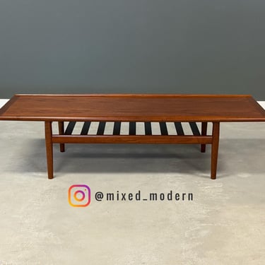 Grete Jalk Danish Modern Teak 63” Coffee Table 