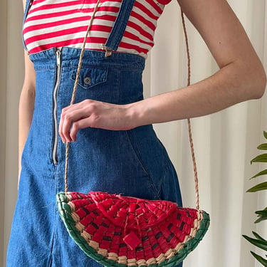 Woven Raffia Watermelon Bag